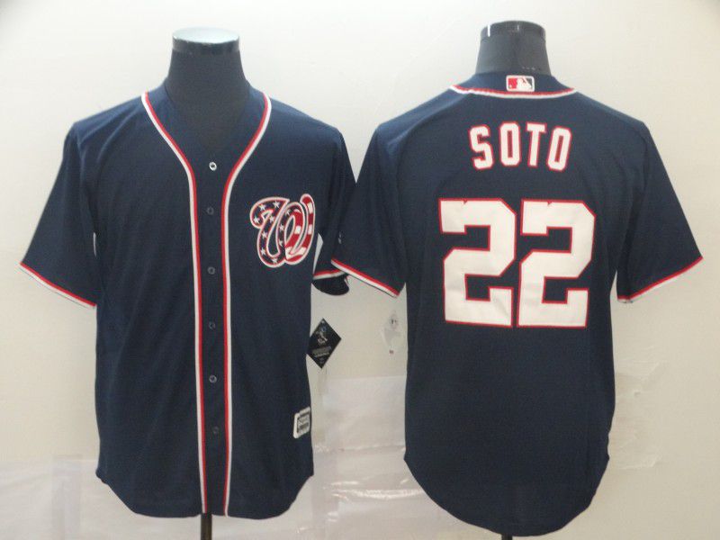 Men Washington Nationals #22 Soto Blue Game MLB Jerseys